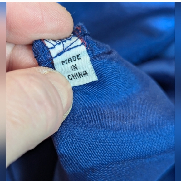 Golden Dragon Bathrobe Kimono Size Large Blue Silky Vintage - Picture 11 of 12